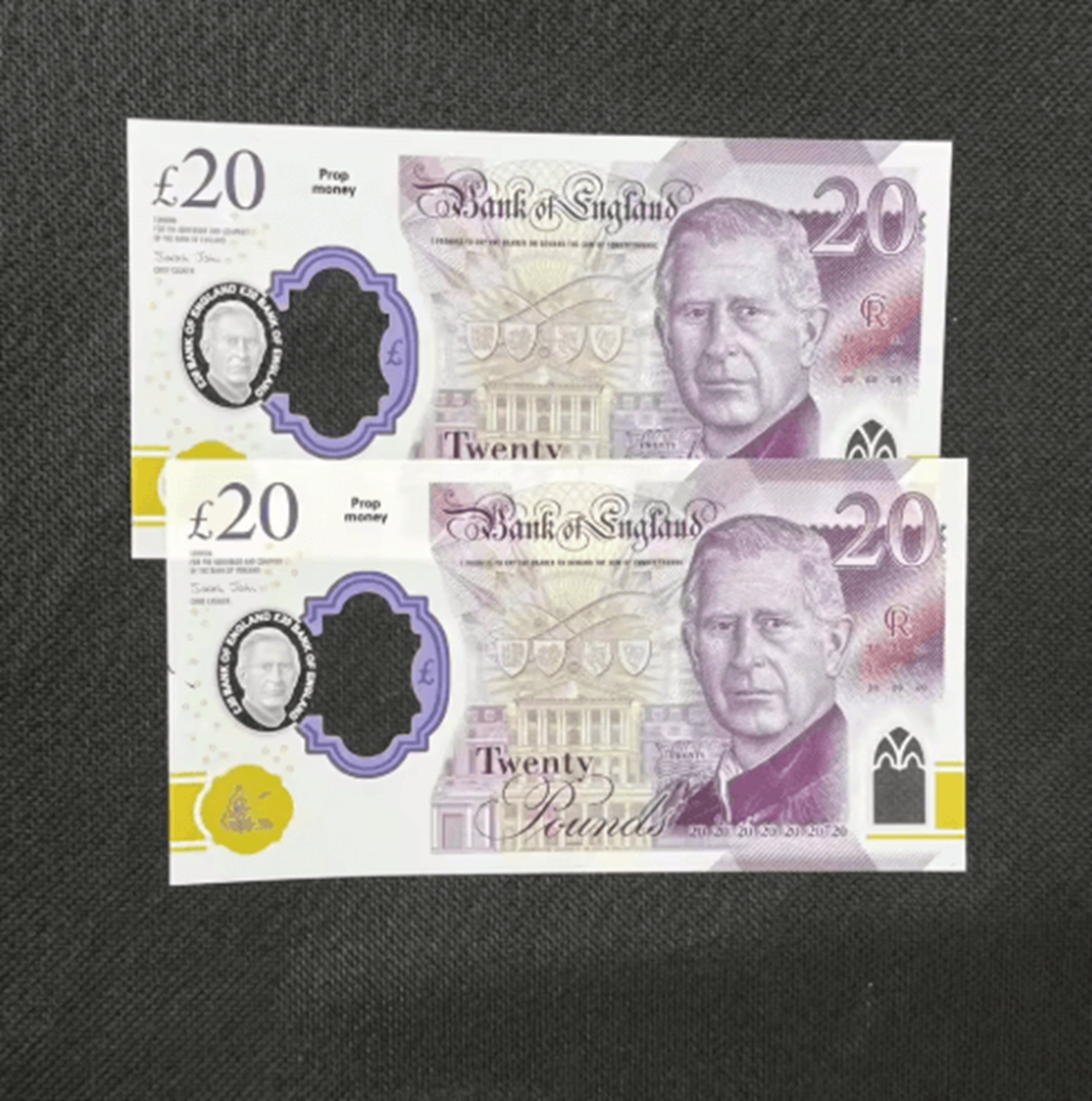 High-quality detailed close-up of Polymer UK Prop Notes: Professional-Grade Realistic Currency prop money